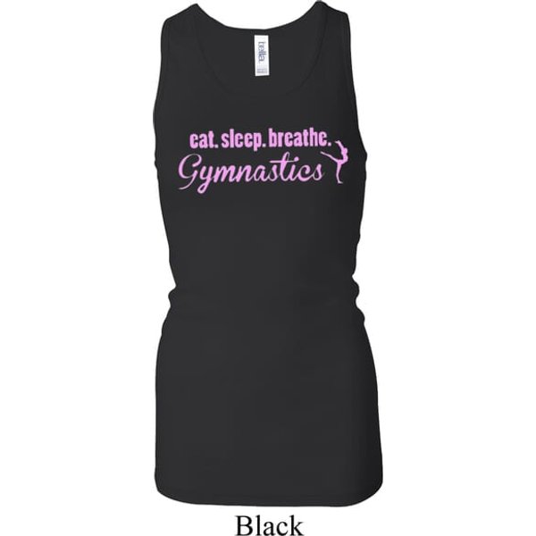 Ladies Tanktop Eat Sleep Gymnastics Longer Length Racerback Tank Top