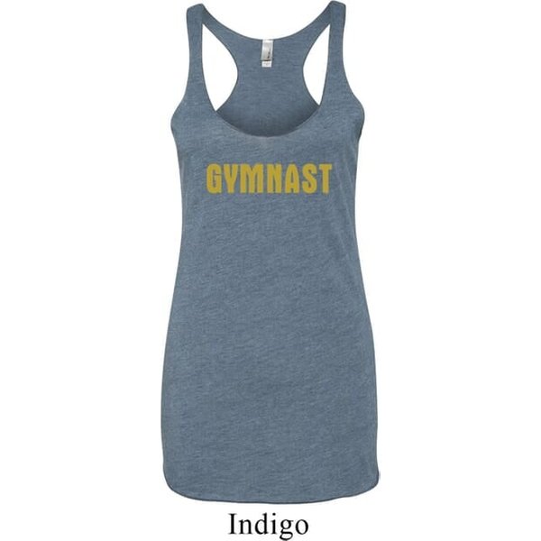 Ladies Tanktop Gold Shimmer Gymnast Tri Blend Racerback Tank Top