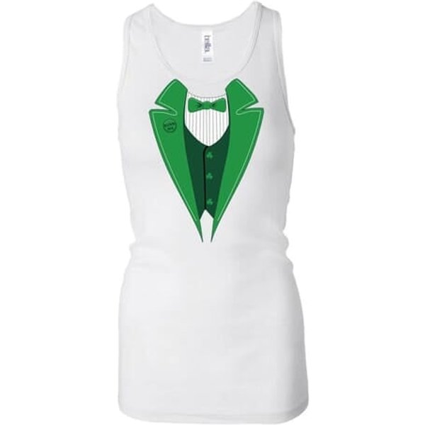 Ladies Tanktop Irish Tuxedo Longer Length Racerback Tank Top