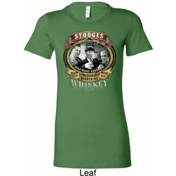 Ladies Three Stooges Shirt Moonshine Whiskey Longer Length Tee T-Shirt