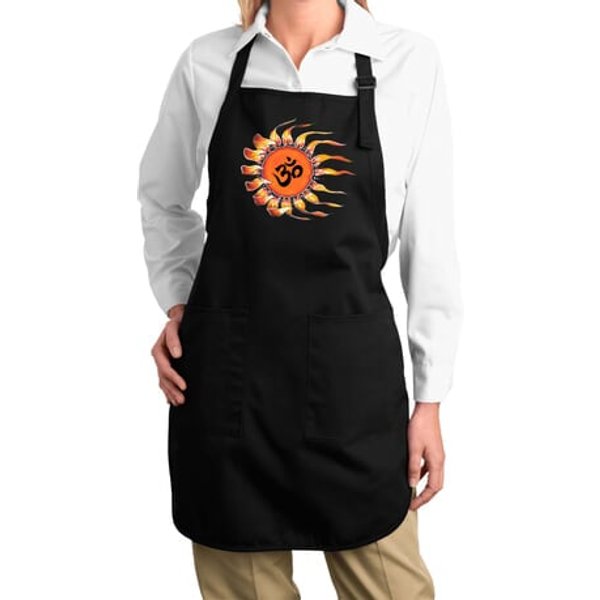 Ladies Yoga Apron Ohm Sun Full Length Apron with Pockets