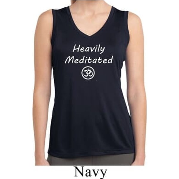 Ladies Yoga Heavily Meditated with OM Dry Wicking Sleeveless Shirt