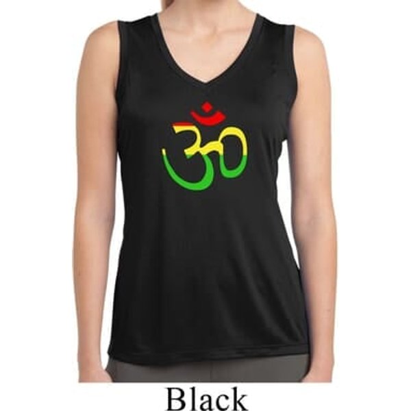 Ladies Yoga Rasta Aum Dry Wicking Sleeveless Shirt