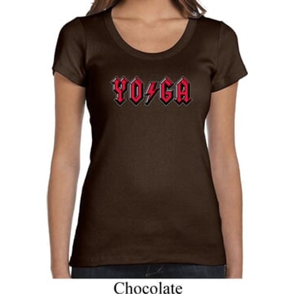 Ladies Yoga Shirt Classic Rock Yoga Scoop Neck Tee T-Shirt
