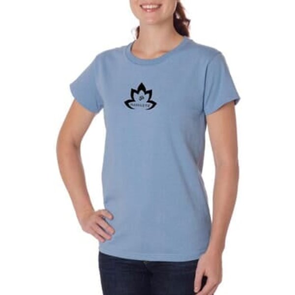 Ladies Yoga Shirt Black Namaste Lotus Organic Tee T-Shirt