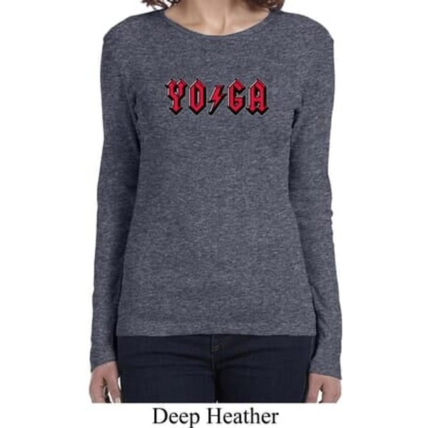 Ladies Yoga Shirt Classic Rock Yoga Long Sleeve Tee T-Shirt