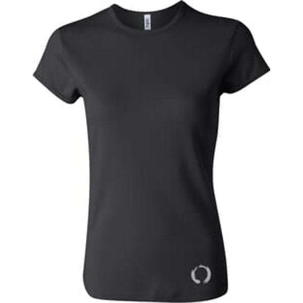 Ladies Yoga Shirt Enso Bottom Print Crewneck Tee T-Shirt