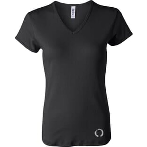 Ladies Yoga Shirt Enso Bottom Print V-neck Tee T-Shirt