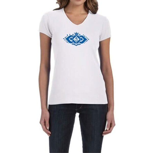 Ladies Yoga Shirt Floral Ajna V-neck Tee T-Shirt