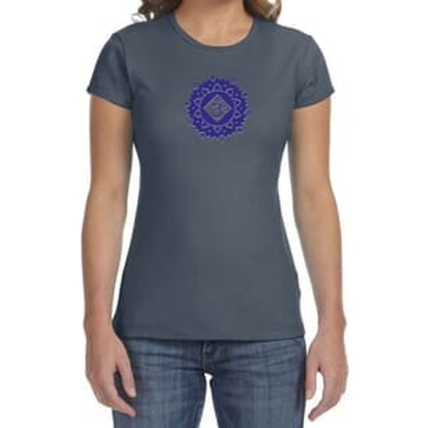 Ladies Yoga Shirt Floral Sahasrara Crewneck Tee T-Shirt