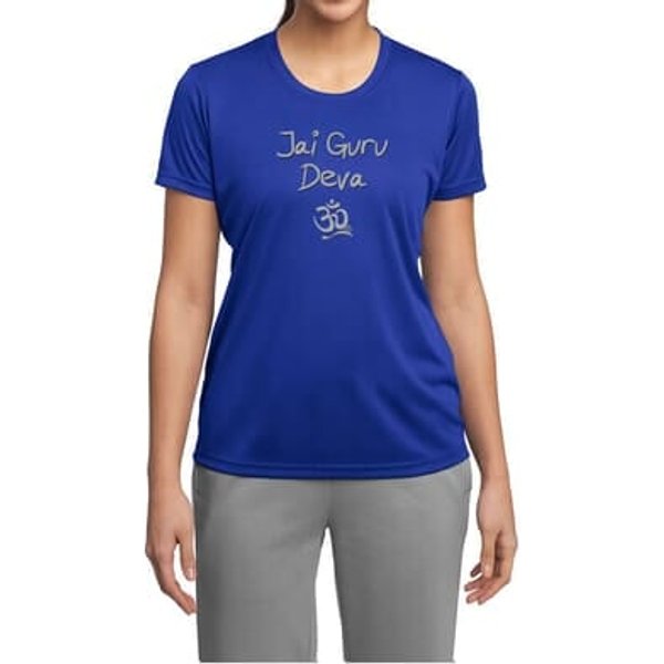 Ladies Yoga Shirt Jai Guru Deva Moisture Wicking Tee T-Shirt