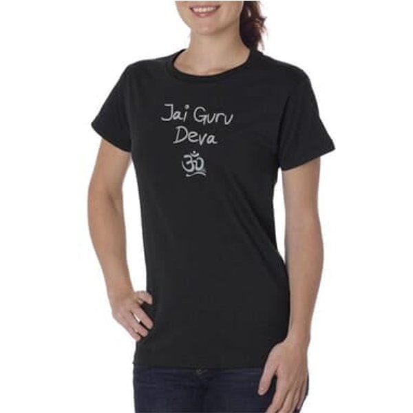Ladies Yoga Shirt Jai Guru Deva Organic Tee T-Shirt
