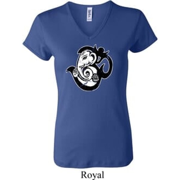 Ladies Yoga Shirt Om Mashup V-neck Tee T-Shirt