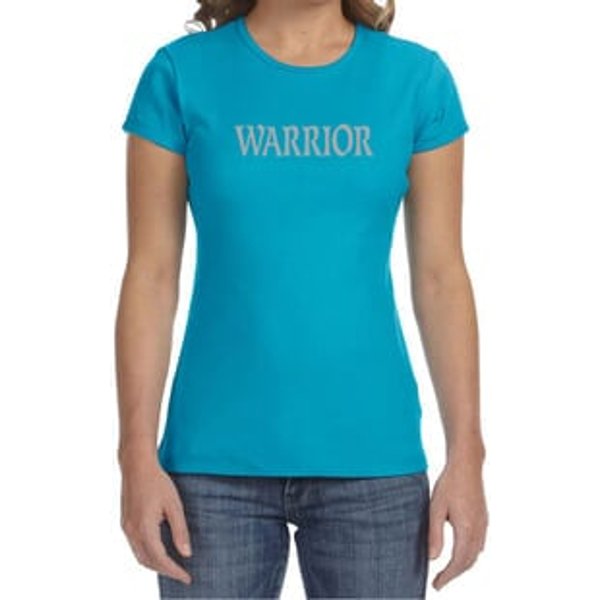 Ladies Yoga Shirt Warrior Text Crewneck Tee T-Shirt
