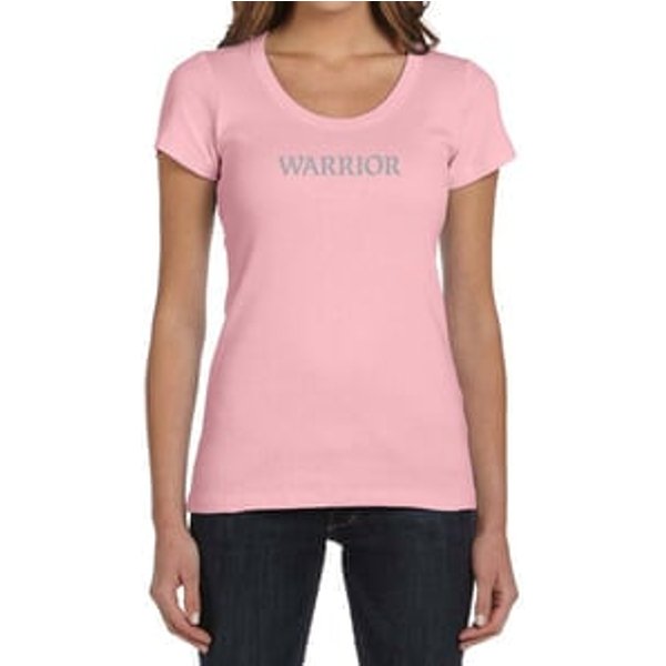 Ladies Yoga Shirt Warrior Text Scoop Neck Tee T-Shirt