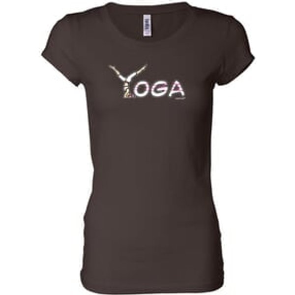 Ladies Yoga Shirt Yoga Spelling Longer Length Tee T-Shirt