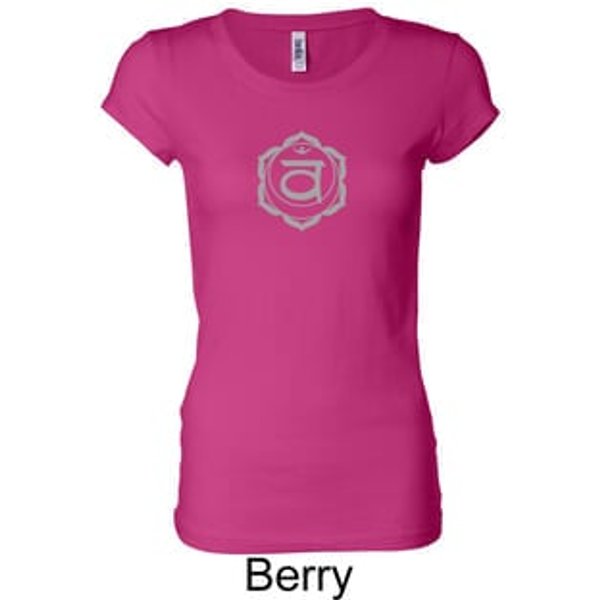 Ladies Yoga T-shirt Swadhisthana Chakra Symbol Longer Length Shirt