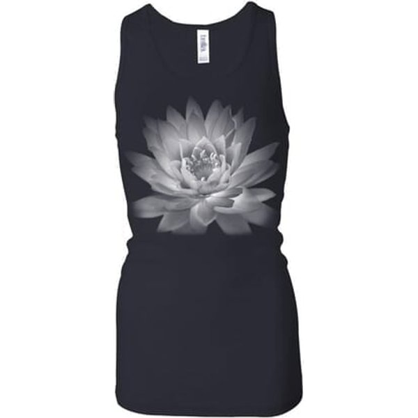 Ladies Yoga Tank Top Lotus Flower Longer Length Racerback Tanktop