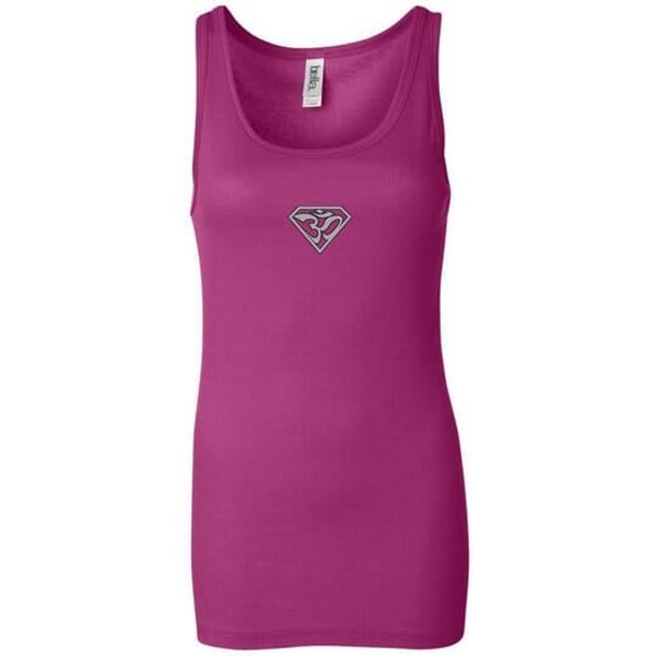 Ladies Yoga Tank Top Super OM Small Print Longer Length Tanktop