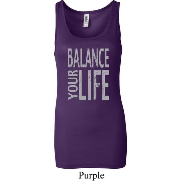 Ladies Yoga Tanktop Balance Your Life Longer Length Tank Top