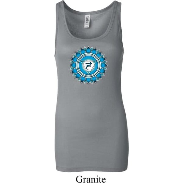 Ladies Yoga Tanktop Blue Vishuddha Longer Length Tank