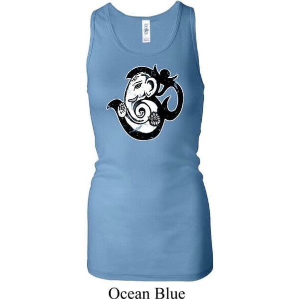 Ladies Yoga Tanktop Om Mashup Longer Length Racerback Tank Top