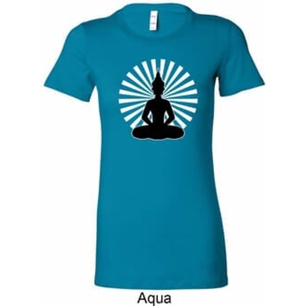Ladies Yoga Tee Meditating Buddha Longer Length Shirt