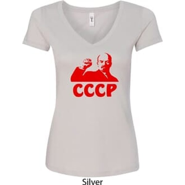 Lenin CCCP Ladies V-Neck Shirt