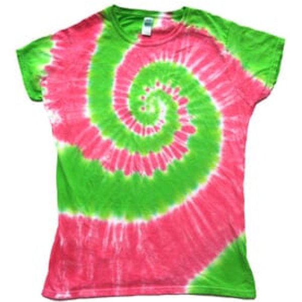 Lime Green Swirl Juniors Shirt - Tie Dye Tee