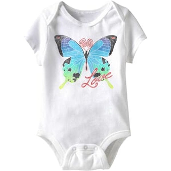 Love Butterfly Funny Baby Romper White Infant Babies Creeper