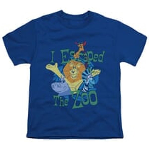 Madagascar Shirt Kids Escaped Royal Blue Youth Tee T-Shirt