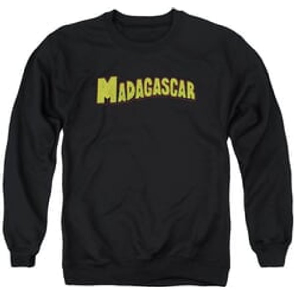 Madagascar Sweatshirt Logo Adult Black Sweat Shirt