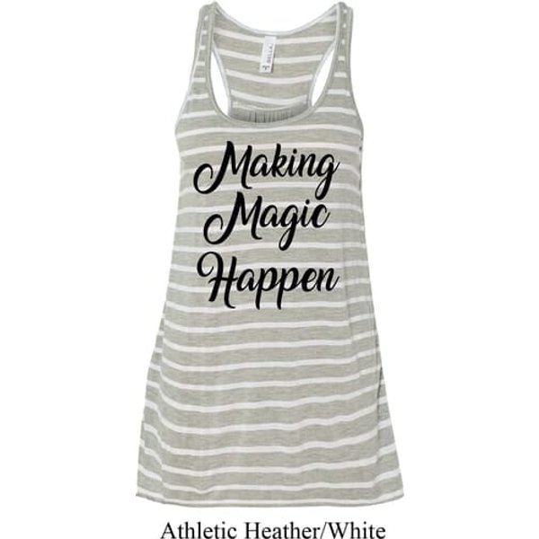 Making Magic Happen Black Print Ladies Flowy Racerback Tanktop