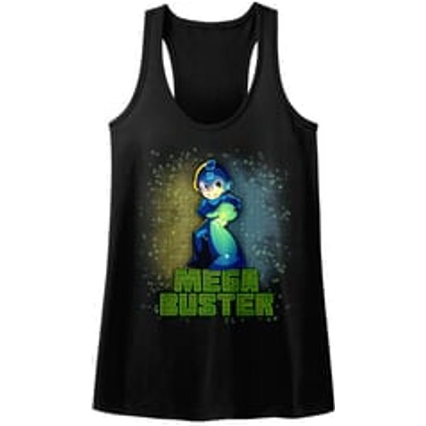 Mega Man Juniors Tank Top Mega Buster Black Racerback