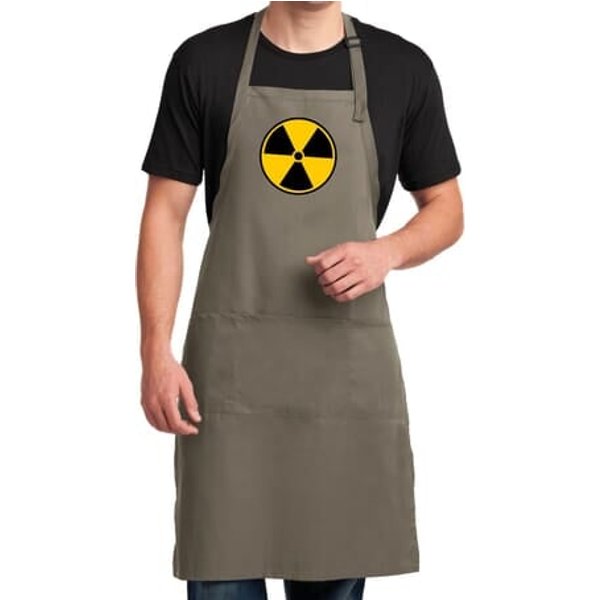 Mens Apron Radiation Symbol Full Length Apron with Pockets