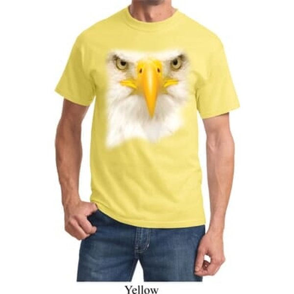Mens Bald Eagle Shirt Big Bald Eagle Face Tee T-Shirt