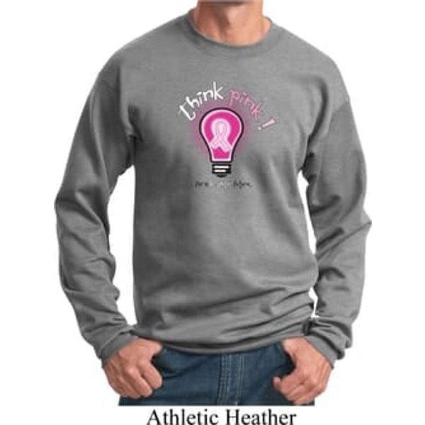 Mens Breast Cancer Awareness Sweatshirt Think Pink Sweat Shirt