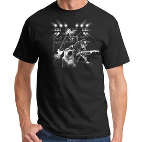 Mens "Cats Rock" T-shirt - Black