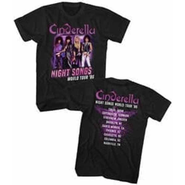 Mens Cinderella '86 World Tour T-shirt - Black