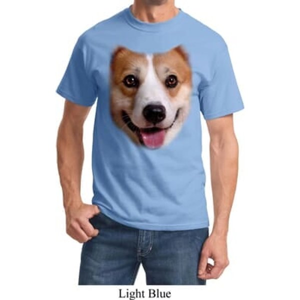 Mens Corgi Shirt Big Corgi Face Tee T-Shirt