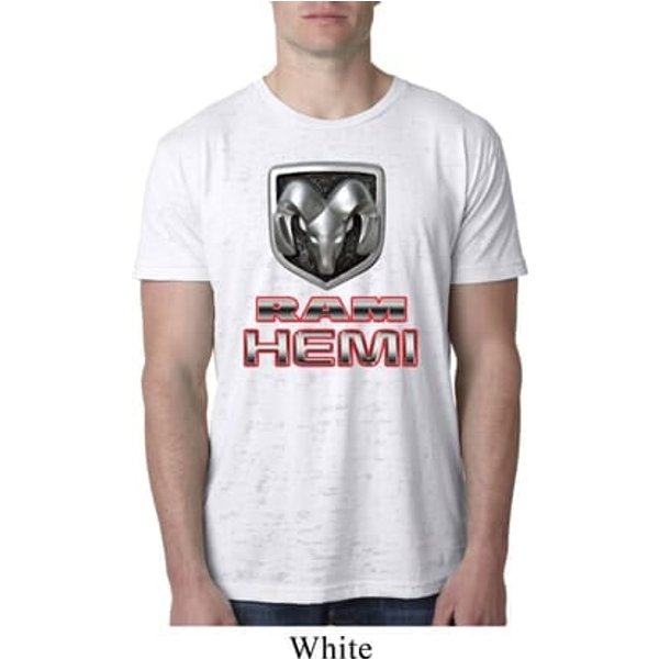 Mens Dodge Shirt Ram Hemi Logo Burnout Tee T-Shirt
