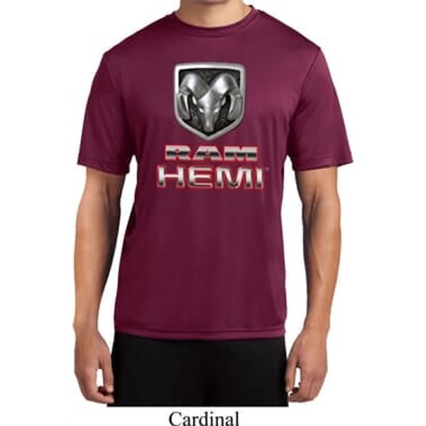 Mens Dodge Shirt Ram Hemi Logo Moisture Wicking Tee T-Shirt