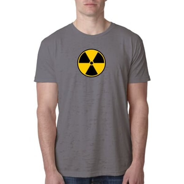 Mens Fallout Shirt Radiation Symbol Burnout Tee T-Shirt