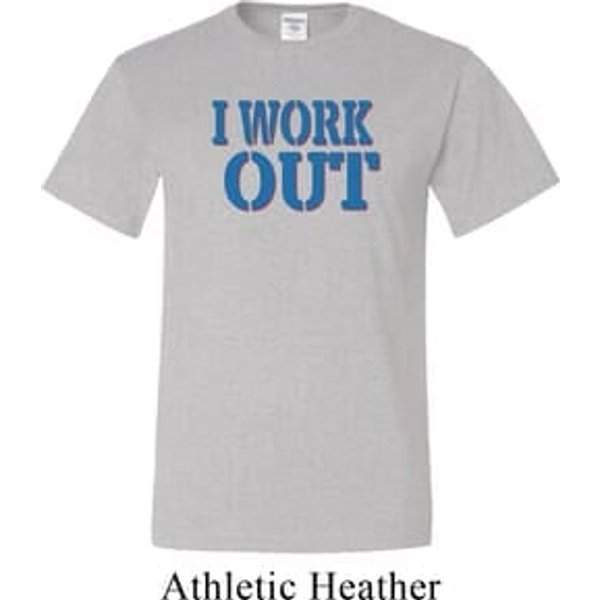 Mens Fitness Shirt I Work Out Tall Tee T-Shirt