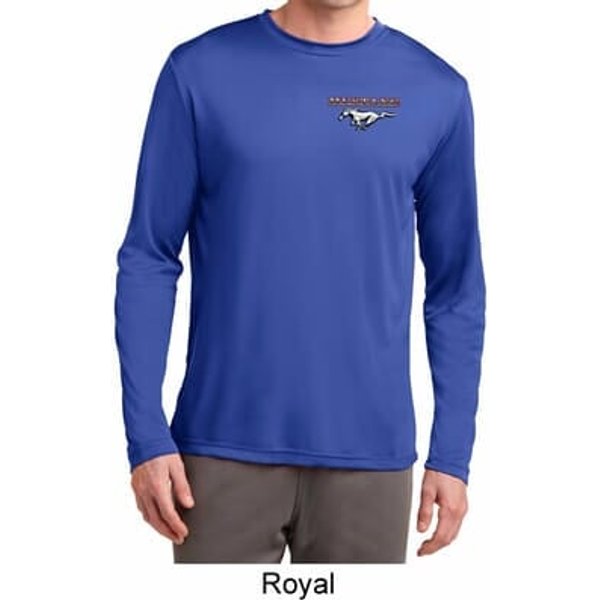 Mens Ford Mustang Pocket Print Dry Wicking Long Sleeve