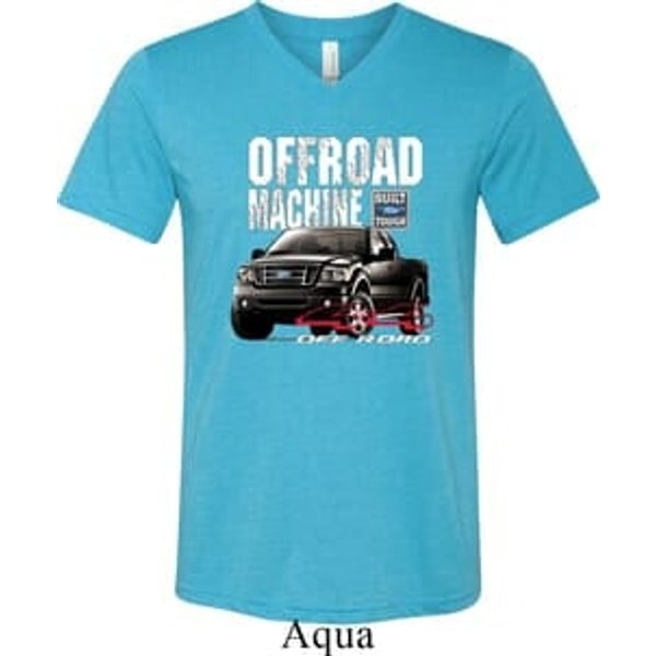 Mens Ford Shirt F-150 4X4 Off Road Machine Tri Blend V-neck Shirt