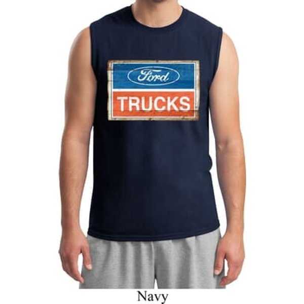 Mens Ford Shirt Ford Trucks Logo Muscle Tee T-Shirt