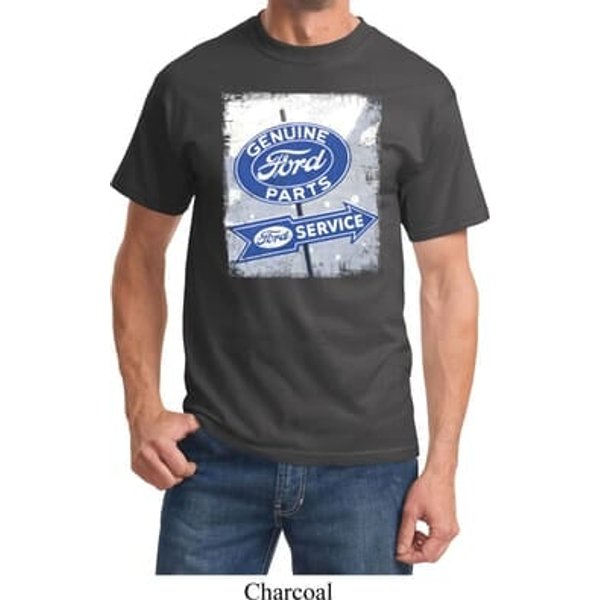 Mens Ford Shirt Vintage Sign Genuine Ford Parts Tee T-Shirt