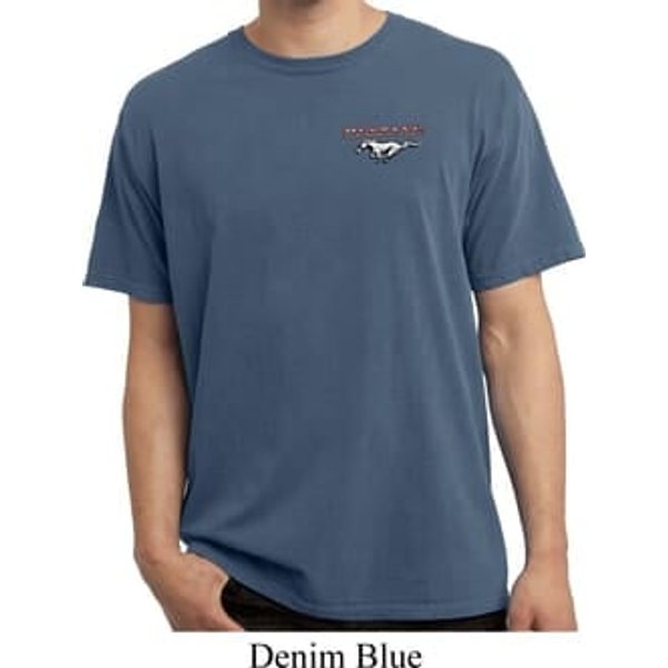 Mens Ford Tee Mustang Pocket Print Pigment Dyed T-shirt