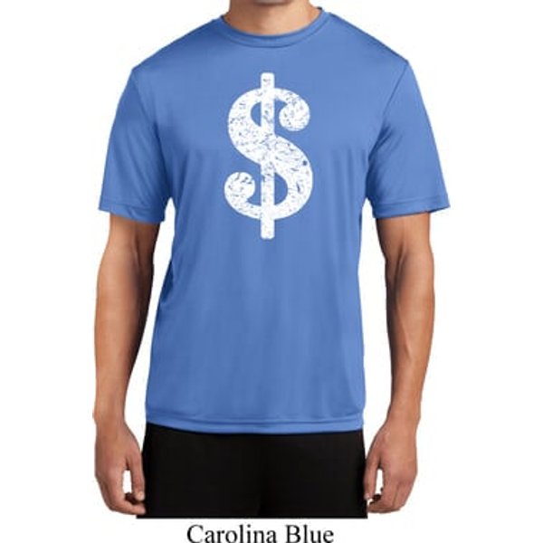 Mens Funny Shirt Distressed Dollar Sign Moisture Wicking Tee T-Shirt